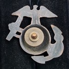 Wwi Usmc Marine Enlisted Ega Eagle Globe Anchor Hat Badge Blackened Brass
