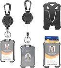 2 Pack Retractable Keychain With Id Card Holder  Heavy Duty Carabiner Badge Hold