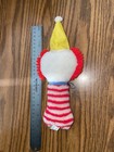 Vintage Eden Brand Circus Clown Baby Rattle stuffed Plush Toy