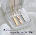 Custom Personalised Bar Necklace Name Pendant Laser Engraved Gift