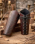 Medieval Viking Leather Bracers Renaissance Embossed Arm Guards
