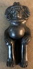Vintage Mayan Aztec Ceremonial Vessel Black Pottery Figurine 5    Tall