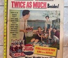 1950 Pepsi-cola Brilliant Color Full Double Page Newspaper Advertisement Ad