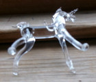 Vintage Handmade Art Glass Hand Blown Clear Glass Unicorn Figurine 3-1 4  Of16