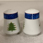 Vintage Christmas Snowman Tree Salt   Pepper Shakers Ceramic Holiday Decor