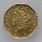 1854 1 2  Liberty Oct California Fractional Gold   Ngc Bg-308  R 4  Au50