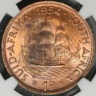1954 Ngc Ms 63 South Africa Penny Elizabeth Ii Mint State Coin  21082107c 