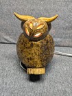 Vintage Ceramic Owl Night Light Lamp Brown Mcm 1970s 6  Working Nice
