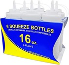 Squeeze Bottles  Plastic  Wide Mouth  16 Oz  Clear  Pack Of 6