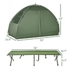 Outdoor 1-person Folding Tent Elevated Camping Cot W air Mattress Sleeping Bag