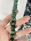 Vintage Carved Green Beads Necklace