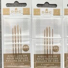 Lot Of 10 Sets - New - Dmc Gold Hand Embroidery Needles - Sewing Needlepoint