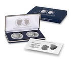 Rare 2025 Morgan And Peace Dollar Two-coin Reverse Set   Sealed Box From Us Mint