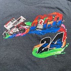 Rico Abreu Rowdy Energy 24 Sprint Car Racing T-shirt Mens Charcoal Gray L