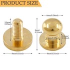 15 Sets 6mm Gold Chicago Screws Round Studs For Leather Craft Bag Belt Diy