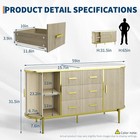 Fluted Sideboard Buffet Cabinet Media Tv Console Table With Drawer Sliding Door