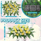 Artificial Cemetery Flowers Saddle - Grave Decoration Headstone Flower Rose F