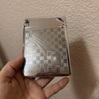 Vintage Silver Roya Usa Cigs Old Combo Box Cigar Cigarette Case Lighter Tobacco