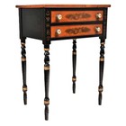 Hitchcock Original Vintage Signed Ebonized Stencil Gilt Carved Accent End Table