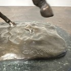 Bronze Cowboy On Horse Signed C m  Russell Marble Base Western Americana
