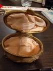 Antique Art Nouveau Jewelry Trinket Box Gold Metal Footed Rogers Flower