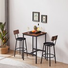 3pcs Pub Dining Set Square Bar Table  Stools Kitchen Counter Height Bistro Set