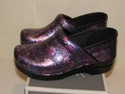 Dansko Professional Patent Clogs Shoes 40 Womens 9 5-10 Dotty Abstract Slip On