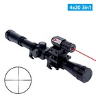 4x20 Sight Rifle Scope Mil-dot Reticle Riflescope With Tactical Red Laser Sight