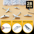 28pcs Toggle Bolts  Wing Nuts  Heavy Duty Hollow Wall Anchors For Drywall Ceilin