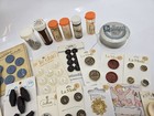 Vtg Mixed Lot Of Various Colored Buttons And Notions - What You See Is Included 