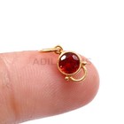 Tiny Gold Charm Solid 9k Gold Pendant Handmade Garnet Gold Charm Gift For Her