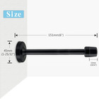Door Stop  2 Pack Extra Long Stopper  Stainless Steel  6 Inch Black Wall Mount H