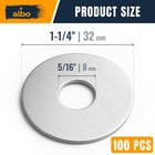 100 Pcs Stainless Steel Fender Flat Washers 5 16  X 1-1 4  For Bolts And Scre   