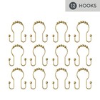 Stainless Steel Double Shower Hooks Easy Glide Rings For Curtains Set Of 12