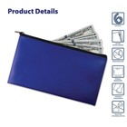 6pack Zippered Security Bank Deposit Bag leatherette cash Bag coin Utility Pouch