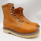 Walker Vintage 80s Work Boots Mens 3 E Tan Leather Deadstock New