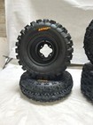 Dwt A5 Black Front Rear Rims Wheels Sunf A027 Tires Kawasaki Kfx450r Kfx400