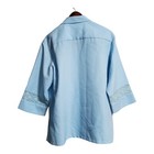 Vtg Iolani Beau Tiki Blue Hawaiian Wedding Shirt Aloha 100  Polyester Lace