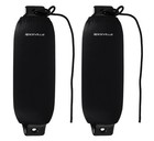 Rockville Fen285-black Boat Fender Package 2 Bumpers 8 5 x27   2 Covers  2 Lines