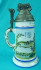 Antique German Germany Ww1 Regimental Engine Porcelain Litho Lidded Beer Stein