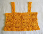 Handmade Hand Crochet Halloween Custom Women Yellow Top Flowers Square Gift S m 