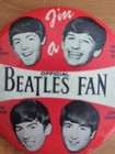 1960 s Vintage I m A Official Beatles Fan Button   Pin  3 1 2  Diameter