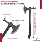 Rustic Barbarian Medieval Viking Hammerhead Battle Axe
