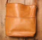 Vintage 80 s Coach Tan Leather Bucket Hobo Shoulder Bag 0244-011 Made In Usa