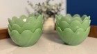 6 Vintage Fire King Jadeite Jadite 4 1 2  Lotus Leaf And Blossom Bowls