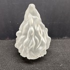 Vintage French Style Flame Frosted Glass Lamp Shade - 10    X 6 3 4   - 4    Fitter