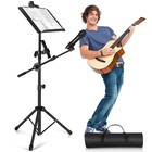 Music Stand  Vangoa Folding Sheet Music Stand With Detachable Microphone Stand
