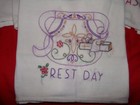New Set Of 7 Vint Style Hand Embroidered Apron Flour Sack Dish Towels
