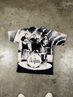 Vtg The Beatles Rare 90   s Allsport All-over Print T-shirt Black white L  44 