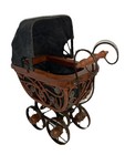 Vintage Antique Wicker Rattan Baby Doll Stroller Victorian Carriage Pram Buggy